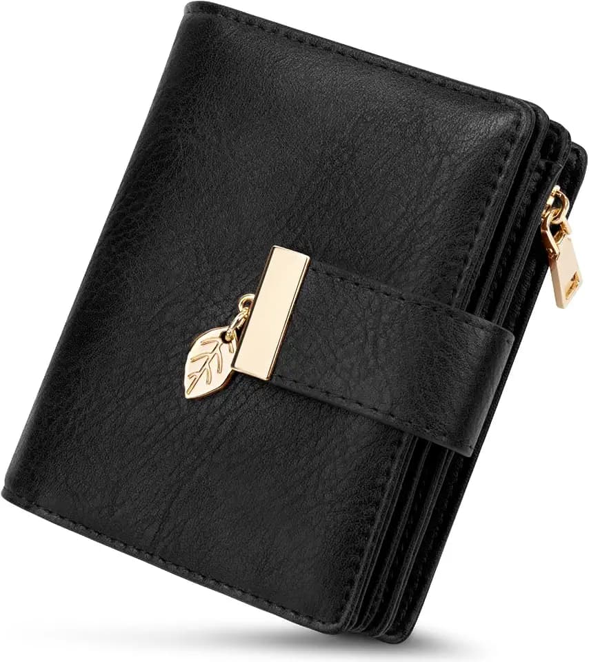 HUANLANG Small Wallets Women RFID Blocking Ladies Wallet with Zipper