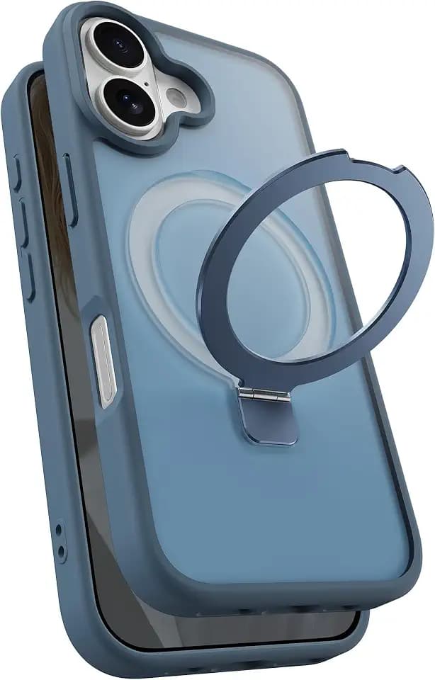 Magnetic Kickstand Case for iPhone 17, Navy Blue