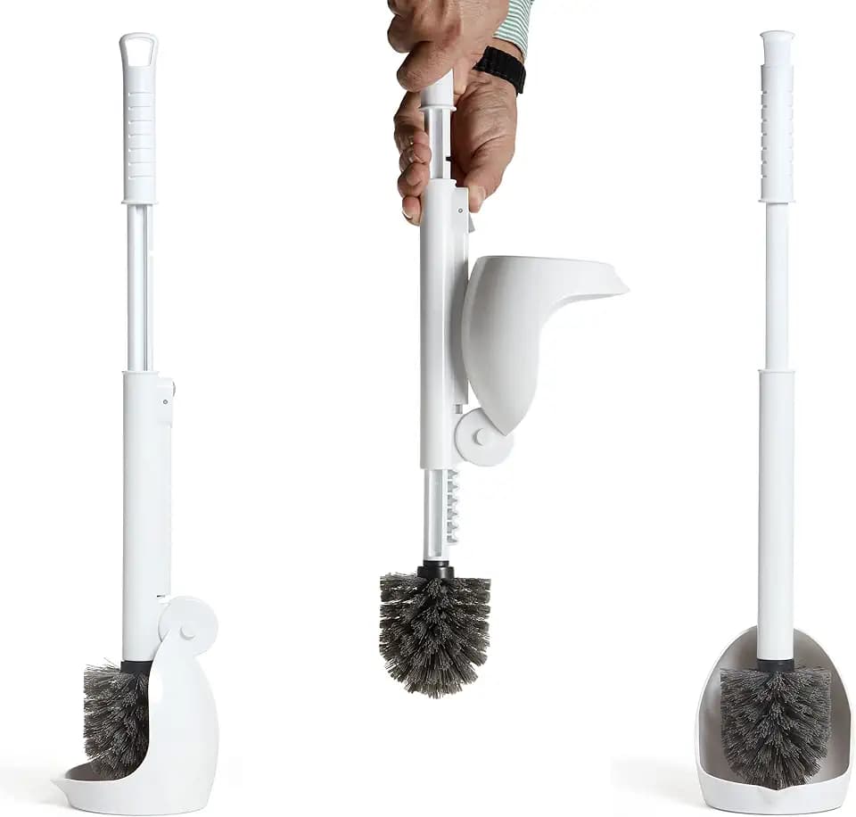 ELYPRO Tropffreie WC-Bürste mit Halter, tragbarer und hygienischer Schrubber, einzigartiges befestigtes Caddy Design für tropffreie Erfahrung, verschüttet Nicht kontaminiertes Wasser
