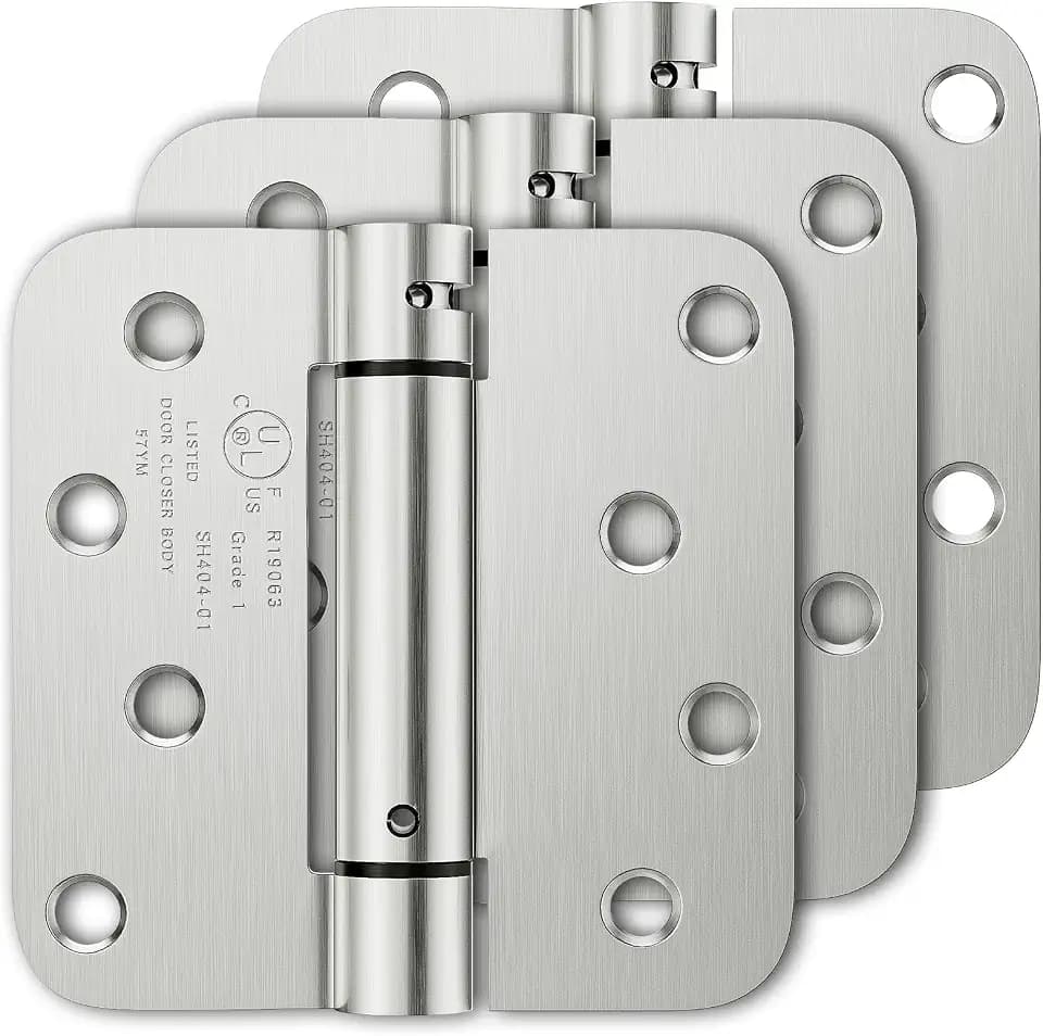 Luxbaro 3 Pack Self Closing Door Hinges, 4 Inch, Adjustable Tension