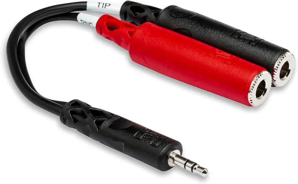 Hosa YMP-137 Stereo Breakout, 3.5 mm TRS to Dual 1/4 Inch TSF