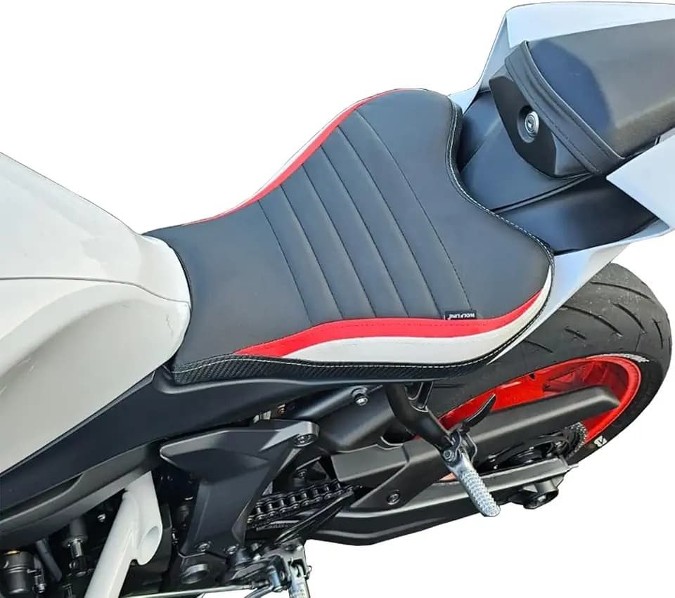 Motorcycle Rider Solo Seat Saddle Cushion Pad Compatible with YZF-R7 YZFR7 2021 2022 2023 2024 Front Driver Pressure Relief Soft Pillion, Red