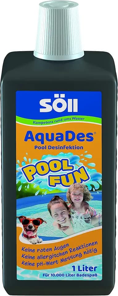 Söll 83692 AquaDes, 1 l - Pool-Desinfektion, Poolreinigung, Wasserpflege gegen Bakterien und Keime, Desinfektionmittel für Pool Planschbecken Schwimmbecken Kinderpool