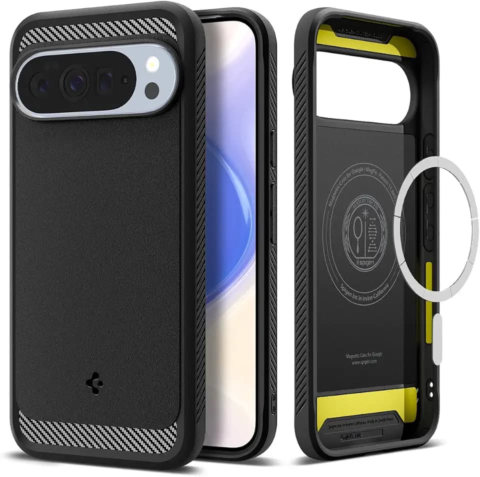 Spigen for Pixel 10 Pro XL Case, Rugged Armor MagFit (2025) [Designed for Pixelsnap, Compatible with MagSafe Accessories] - Matte Black