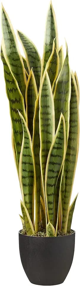Nearly Natural 33” Sansevieria Artificial Silk Plants Green