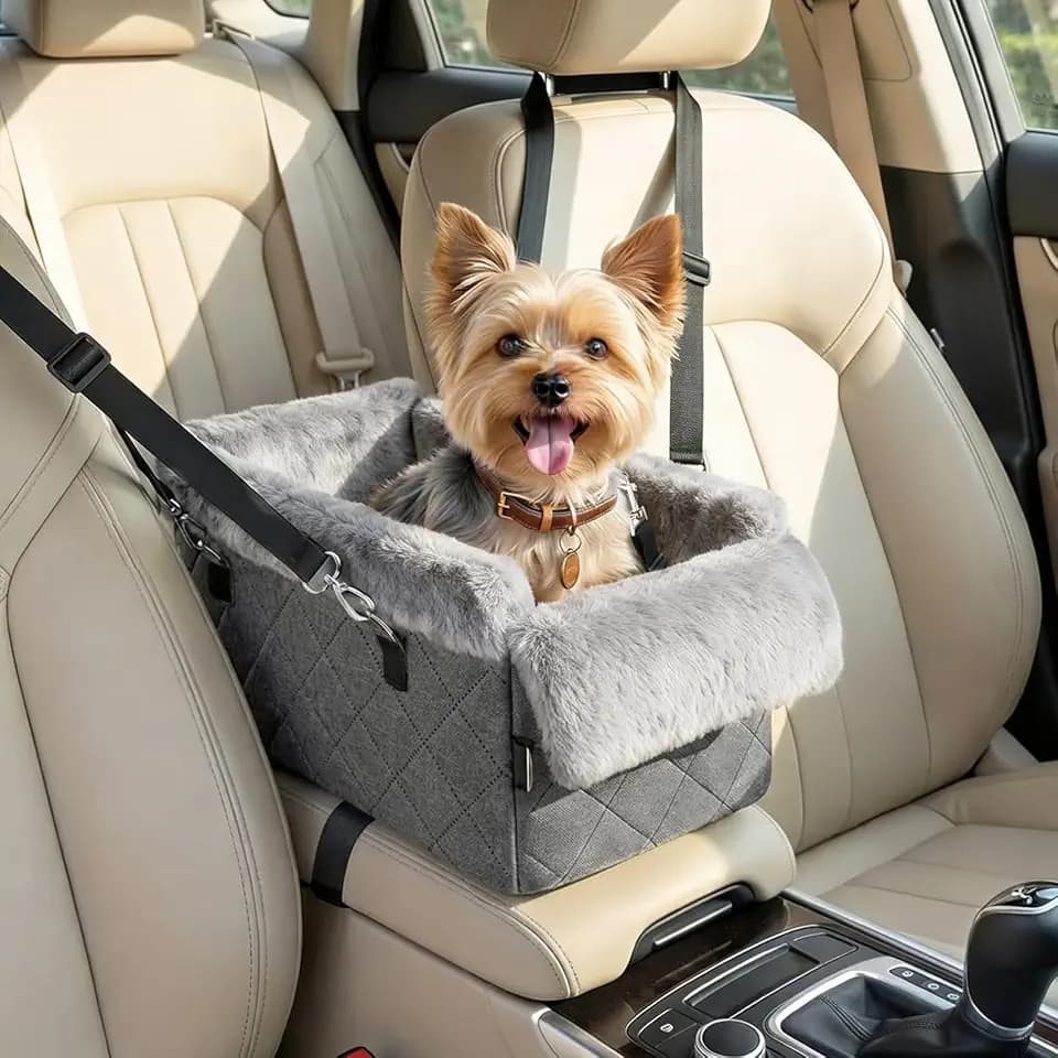 VavoPaw Center Console Dog Car Seat for Small Dogs&Cats Under 12 LBS