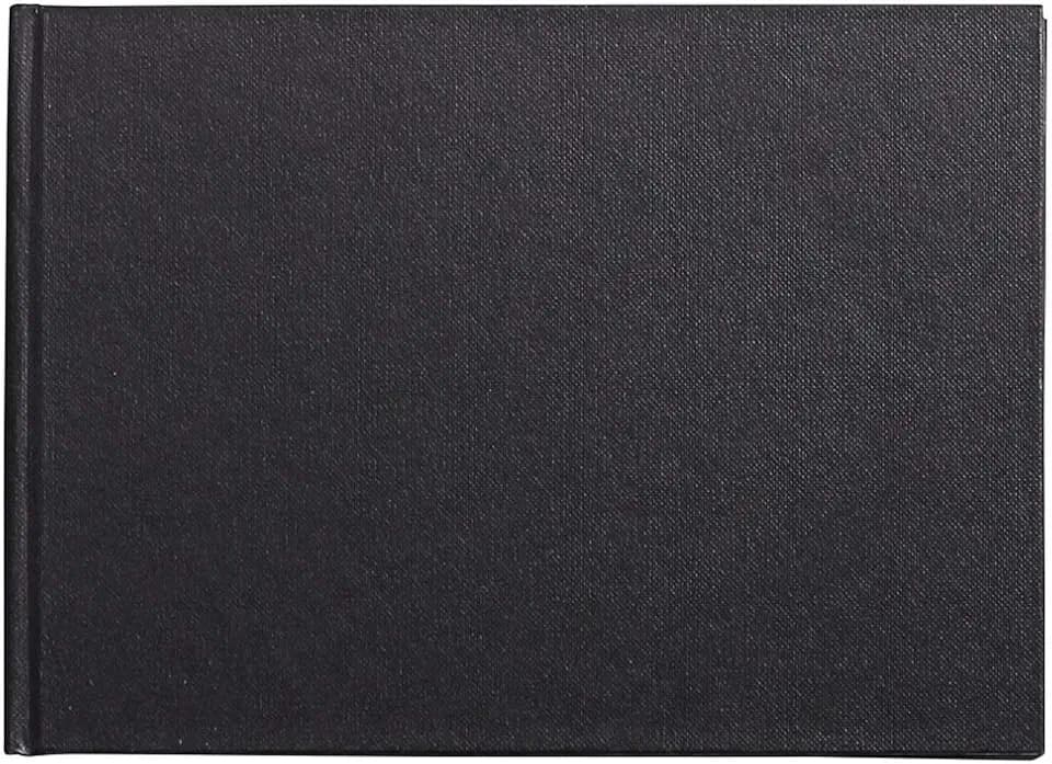 Clairefontaine 134246C - Skizzenbuch / Zeichenheft Goldline, geleimt mit Fadenbindung, DIN A4 21x29,7 cm, Querformat, 64 Blatt 140g elfenbein, mit festem Umschlag, ideal für Mixmedia, Schwarz, 1 Stück