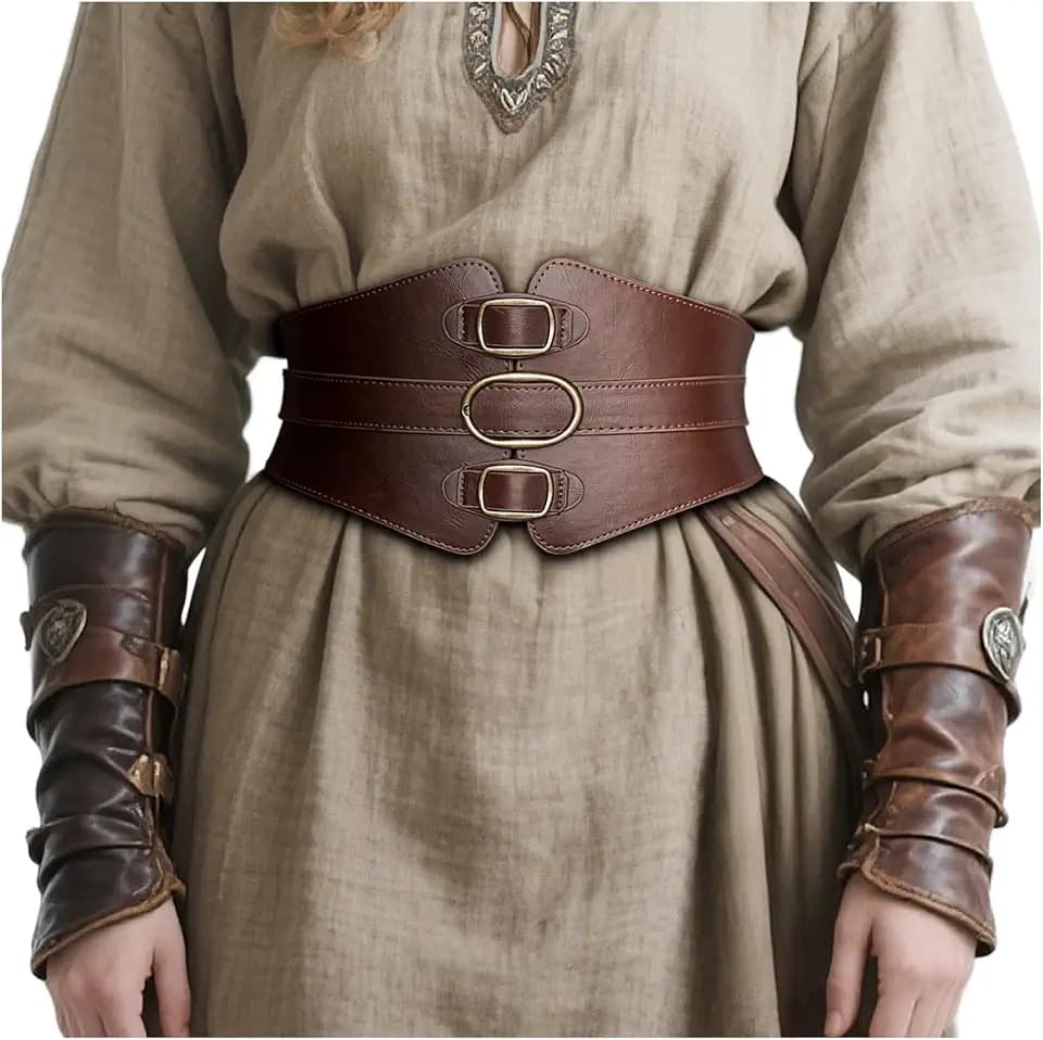 Renaissance Leather Corset Belt Medieval Viking Waist Cincher