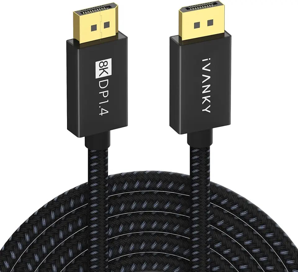 IVANKY DisplayPort Cable 1.4, 8K 32.4Gbps High Speed DP Cable 15ft