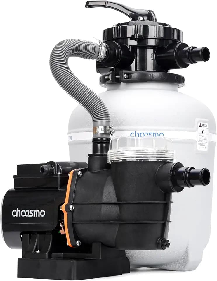 14 Inch Sand Filter Pump System with 24-Hour Timer for Above Ground Pools up to 14,000 Gal, 1/2HP Pool Pump Filter Tank Combo, 3120GPH Max Flow, 6-Way Valve, Prefilter Basket Easy Clean