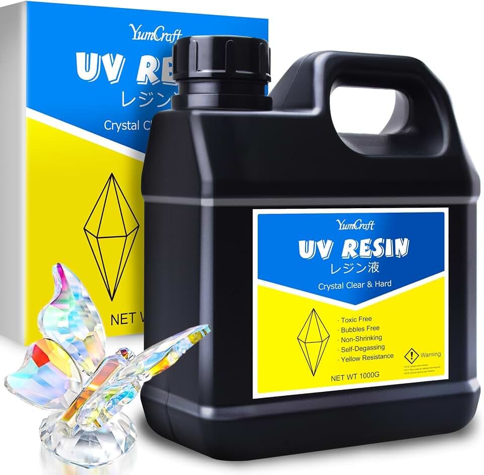 UV Resin 1000g Crystal Clear Hard Type Kit for Jewelry Making, DIY Craft