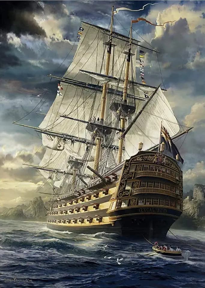 Jigsaw Puzzles for Adults 1000 Piece H.M.S. Excalibur 27.56 x 19.69 Inch Puzzles for Adults Kids Educational Game Reduce Pressure Challenge Toy Sailboat Puzzles 1000 Pieces for Adults