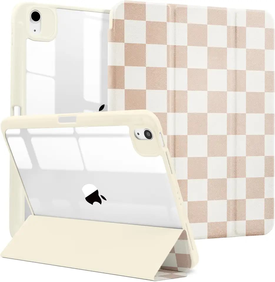 MrARTIST for iPad Air 11 Inch Case M4/M3/M2 10.9 with Pencil Holder, Plaid
