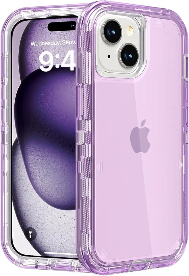 Follaroma for iPhone 15 Plus Case, Shockproof, Crystal Purple