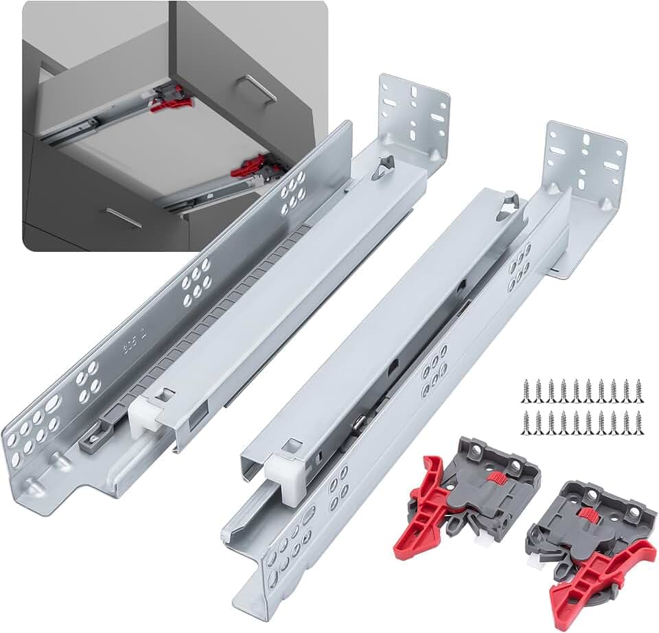 LONTAN 1 Pair Hidden Undermount Soft Close Drawer Slides 21 Inch