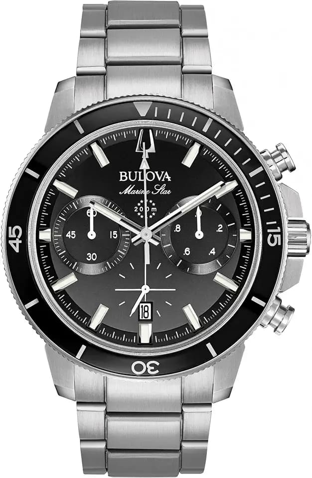 Bulova Herren Chronograph Quarz Uhr mit Edelstahl Armband 96B272