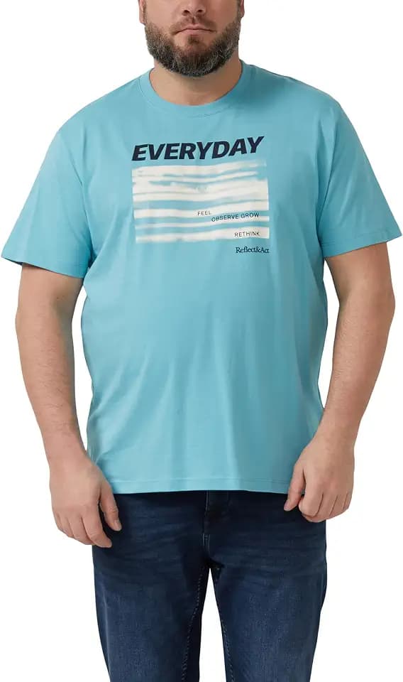 s.Oliver Herren T-Shirt – Big Size Fit, Baumwolljersey, Frontprint