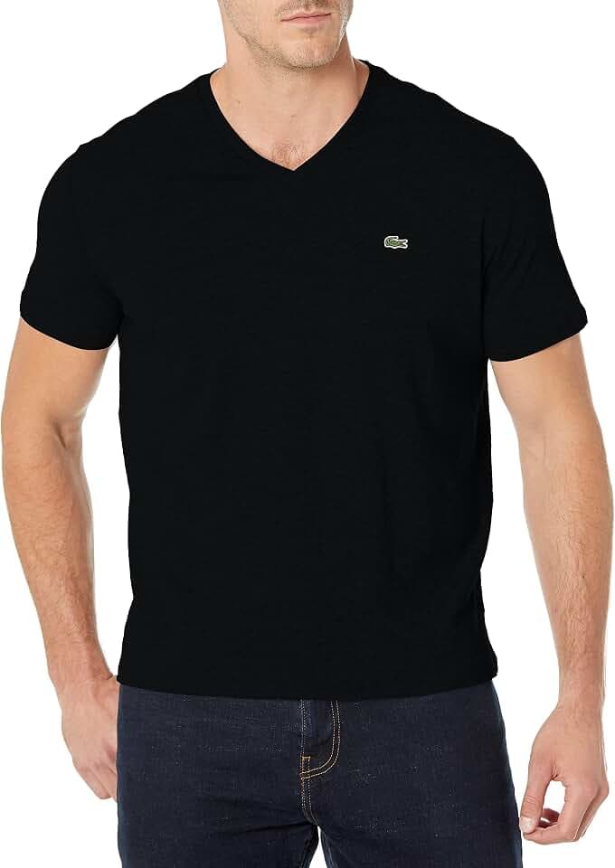 Lacoste Short Sleeve V Neck Pima Jersey T-Shirt Shirt