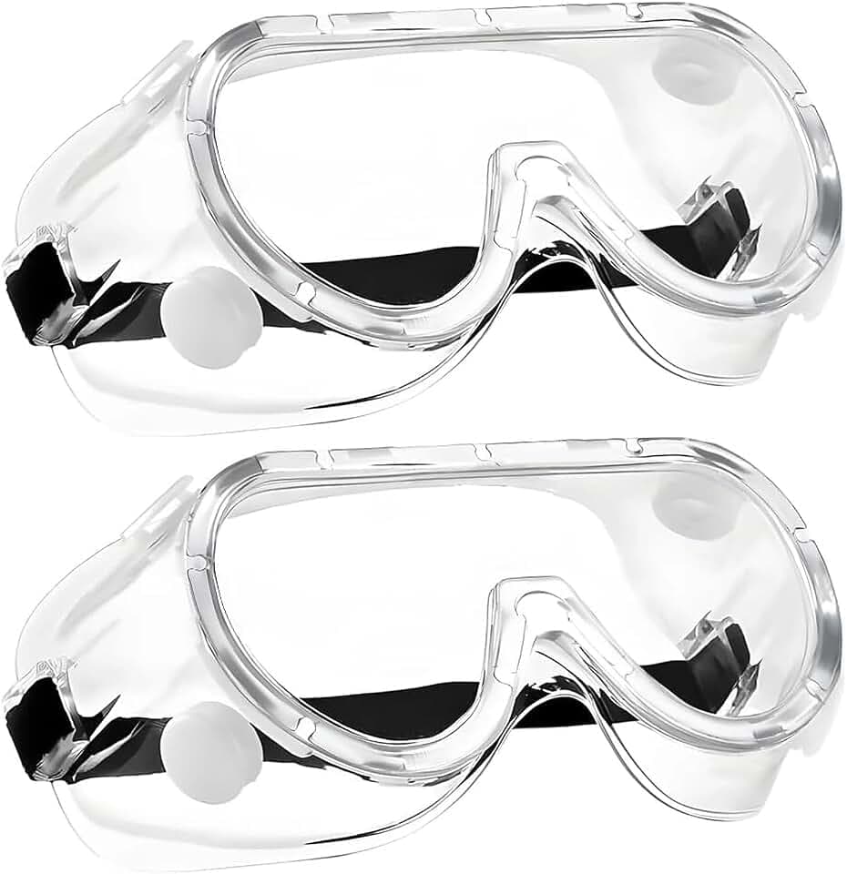 2 Stück Schutzbrille Arbeitsschutzbrille Vollsichtbrille Antibeschlag | und UV-Schutz Staubdichte Schutzbrille für Labor Radfahren Skifahren Bergsteigen