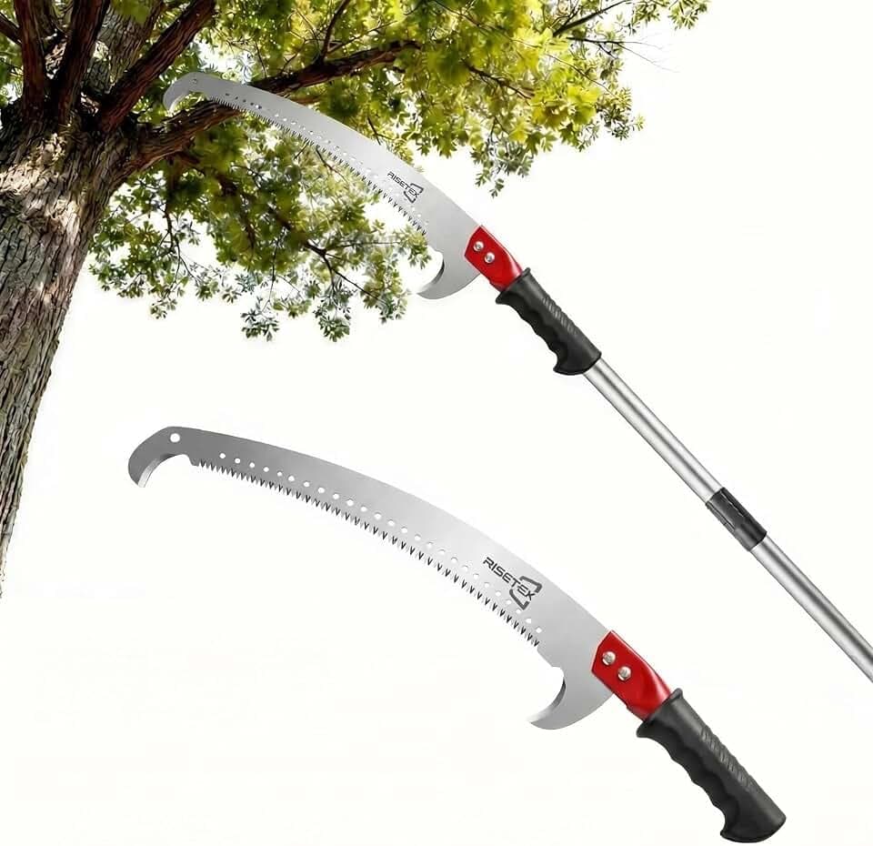 RISETEX Pole Saws for Tree Trimming 9.2 FT, Manual Pruning Saw