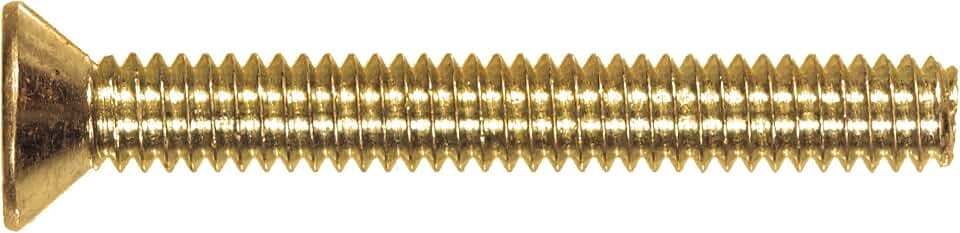 The Hillman Group 2091 Brass Flat Head Slotted Machine Screw 8-32 x 3/4 40-Pack