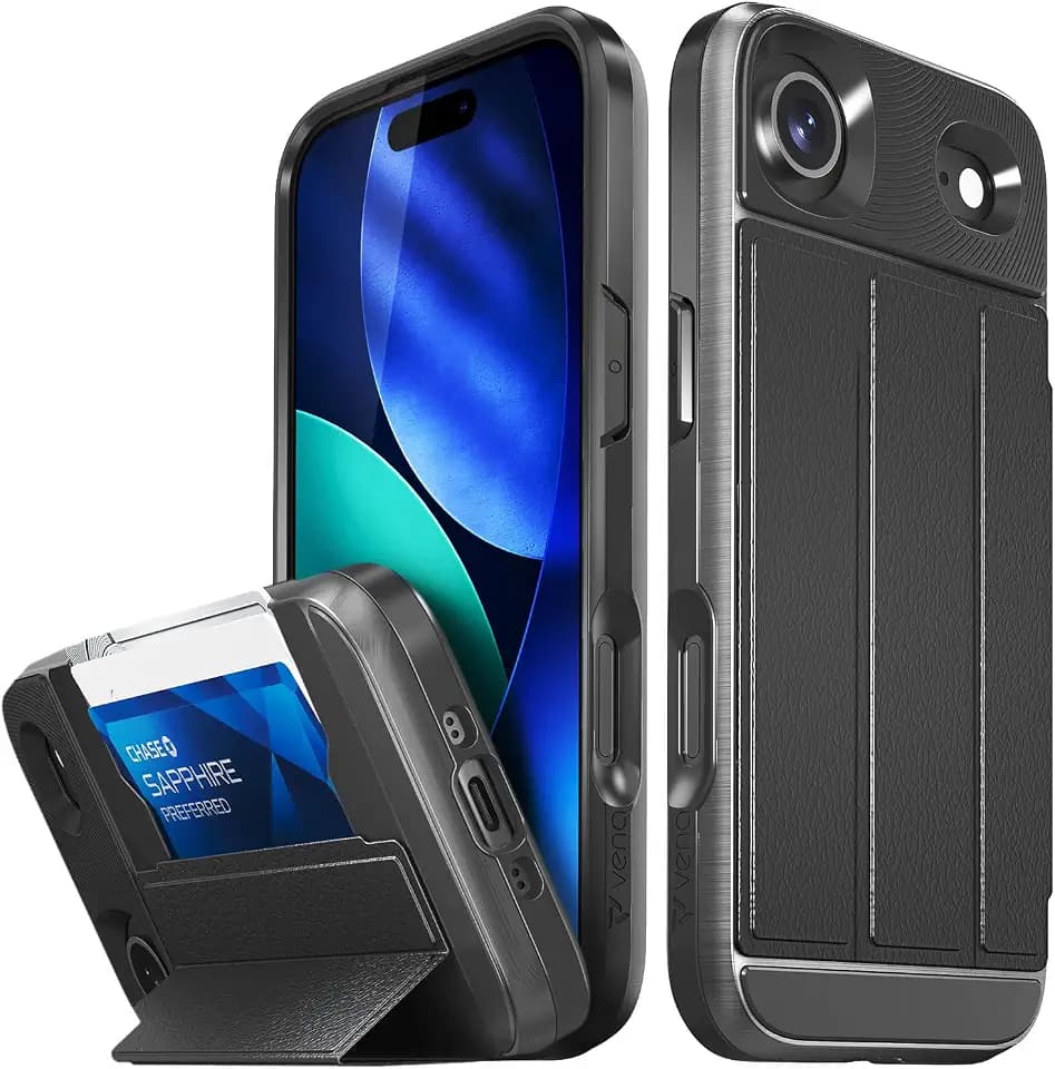 VENA vCommute for iPhone 17 Air Wallet Case, Black