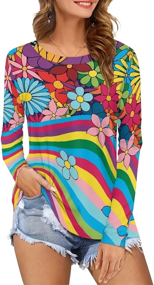 Women's Long Sleeve T-Shirt Workout Loose Tops Casual Sweatshirt