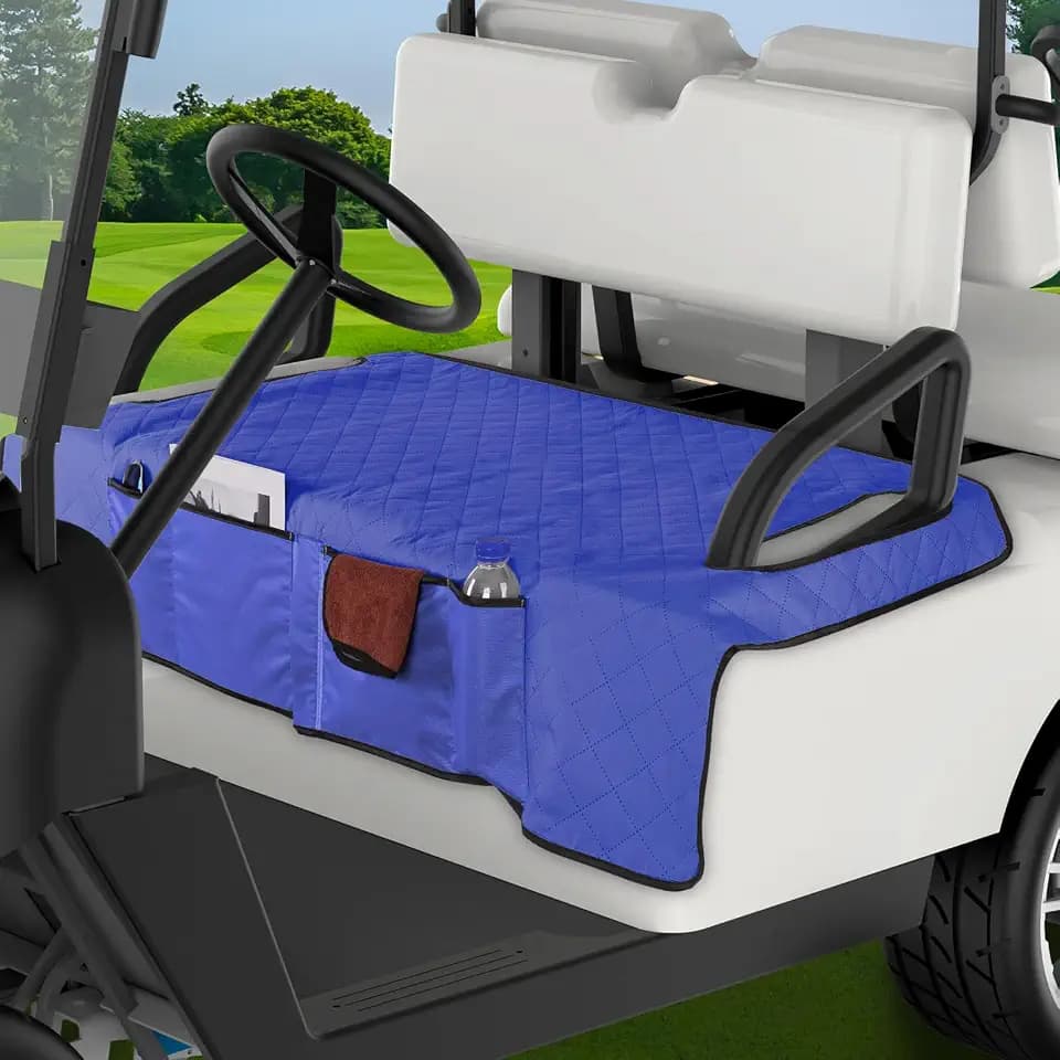 Golf Cart Seat Covers, Towel Cover with Pockets,Navy Blue
