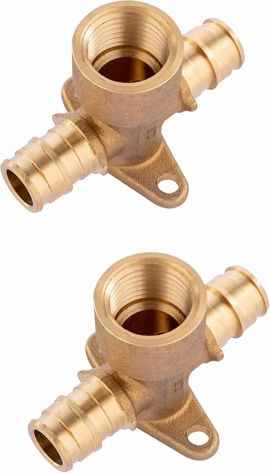 2 piece EFIELD Pex A Brass Fittings, 1/2" Female NPT Drop-ear Tee