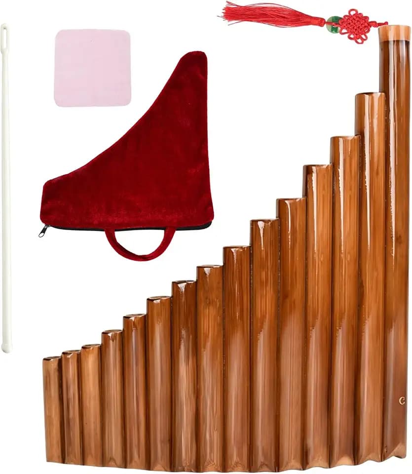 Panflöte 15 Pfeifen, Instrument Aus Bambus, G-Ton, Rechte Hand