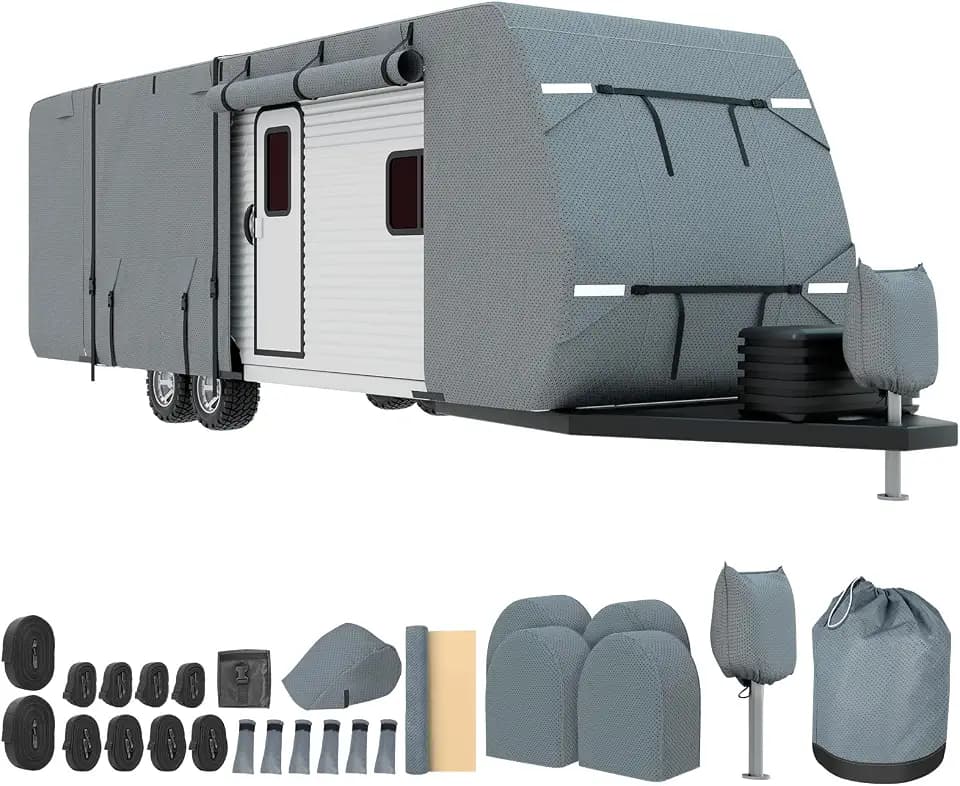 Mofeez Travel Trailer RV Cover 9 Layers for 30'-33' Camper Cover RV Covers