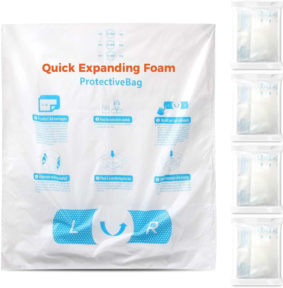 38,1 x 45,7 cm, 4 Stück, TONESPAC Instant-Packung, schnell ausdehnender Schaumstoff, X-100, Verpackungsbeutel für Verpackung und Versand