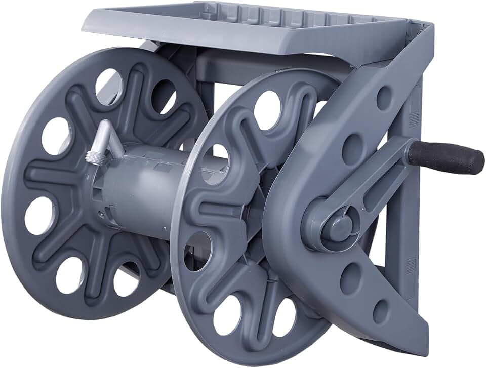 Liberty Garden Products Basics 512 Wall Mounted Hose Reel, Gray