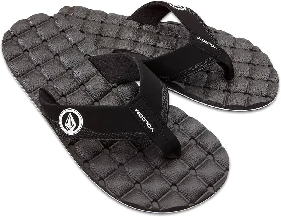 Volcom Men's Recliner Sandals – Water-friendly Flip Flops With Comfort Foam Footbed