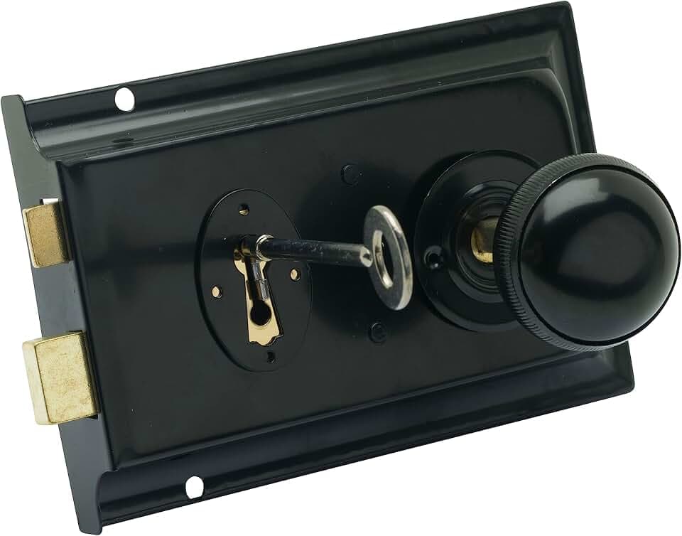 Sterling SRL004KN 152 x 101 mm, Rand Drehriegel und Knopf, Schwarz