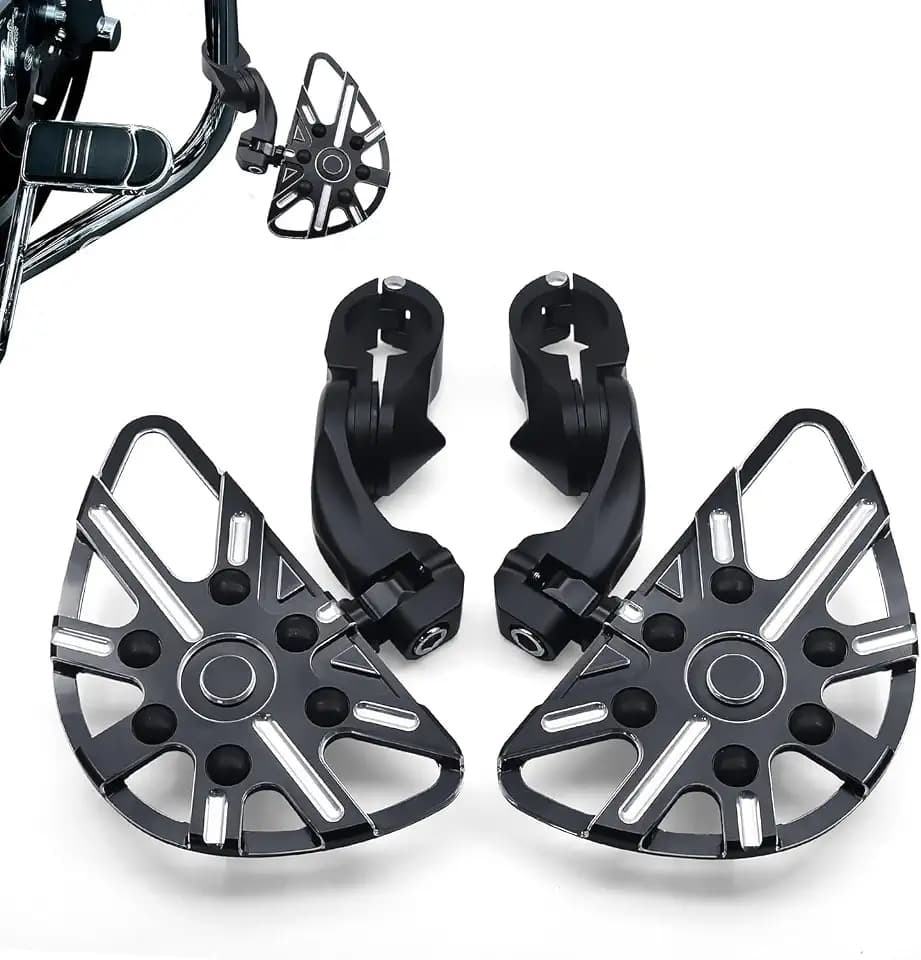 MZS Motorcycle Highway Pegs, 1.25" Short Angled Adjustable Foot Peg Mounts