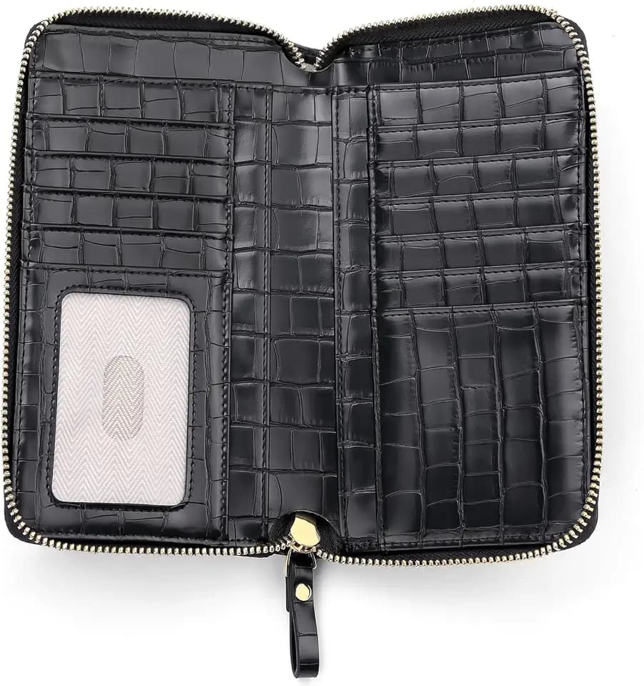 Peacocktion RFID Crossbody Wallet Women Small Travel Leather Cell Phone Wallet Purse Zipper Crossbody Bag