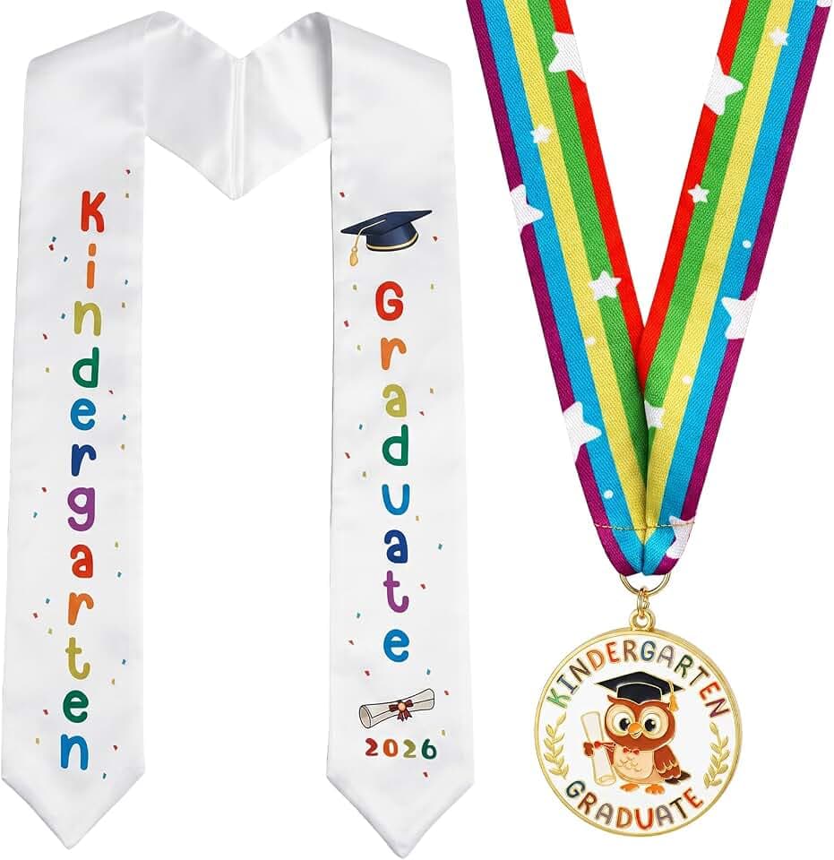 2026 Kindergarten Graduation Sash Medal Set, 2026 Kindergarten Graduation Gifts Party Favor Supplies
