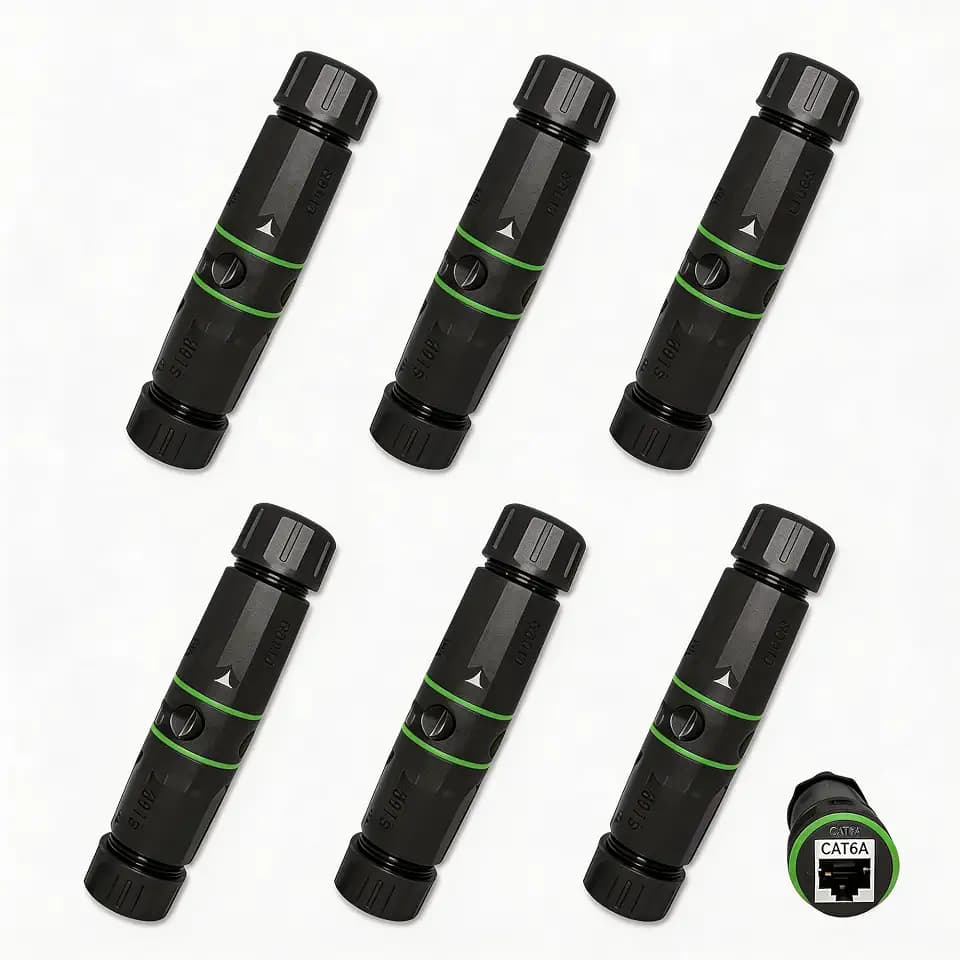 SYSTON Waterproof RJ45 Coupler IP68, Ethernet Female to Female Coupler for Expanding CAT6/CAT5 8P8C Network LAN Cable, Weatherproof Wire Connector for Indoor/Outdoor PoE Extender Adapter Use (6-Pack)