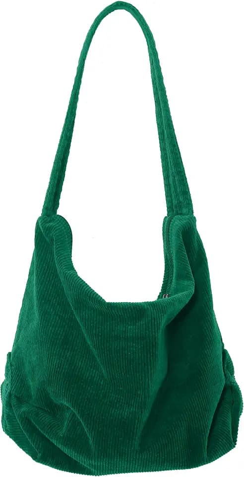 Corduroy Tote Bag, Large Work Shoulder Purse for Women