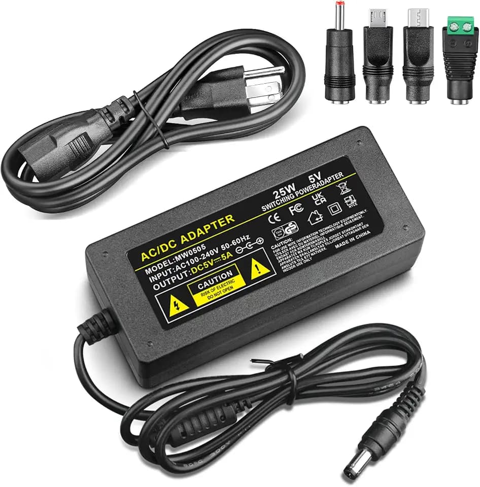 5V 5A 25W Power Supply AC/DC Adapter for CCTV Camera Security System