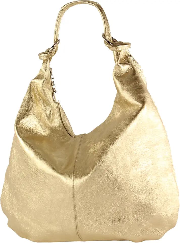 modamoda de 337 Damen Leder Schultertasche, 45x34x3 cm, Shopper Hobo Bag Groß, handmade in Italy