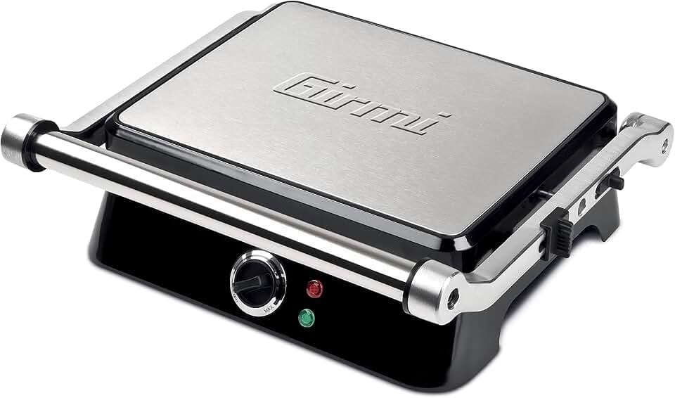 Girmi BS44 Grillpfanne mit Petravera-Effekt, Korpus aus Edelstahl, Platten 29,3 x 23 cm