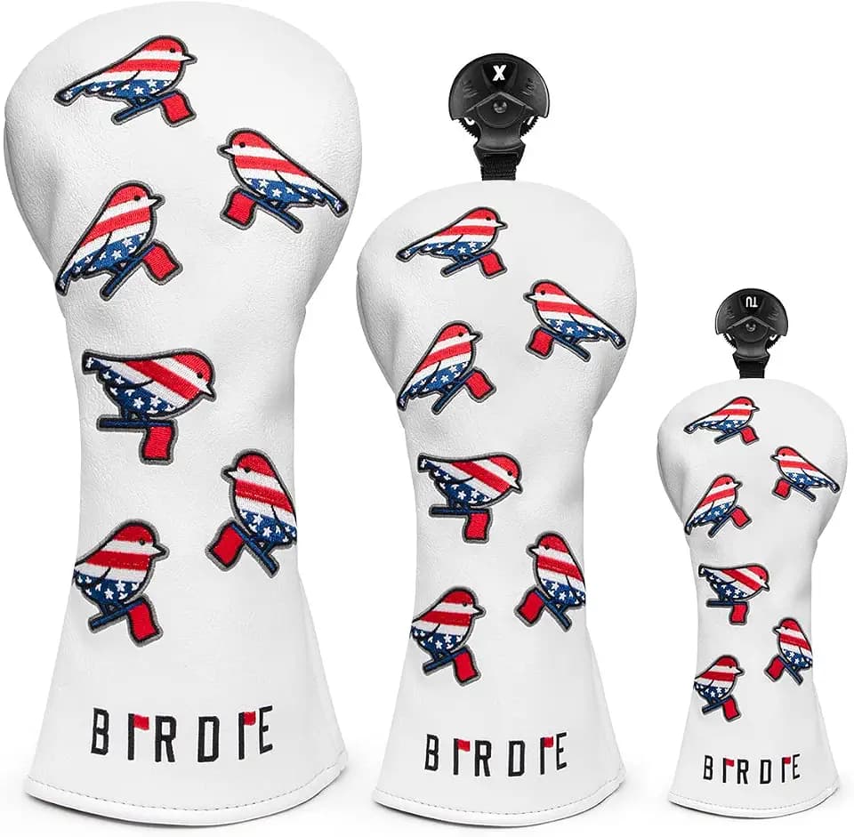 U.S.A Patriotic Golf Club Covers Leather Birdie Golf Headcover