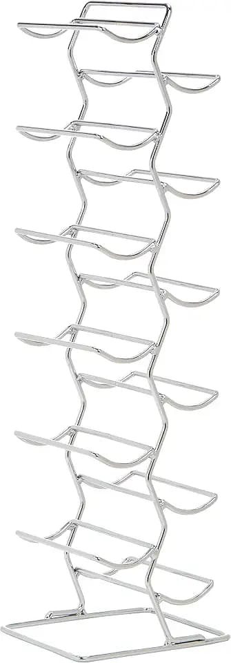Amazon Basics Weinregal im modernen Stil für 12 Flaschen, 74 cm, Chrom