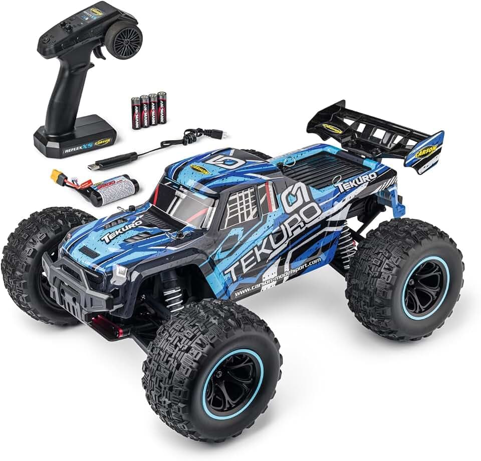 Carson 1:10 XS Tekuro 100% RTR grau/blau - Ferngesteuertes Auto, RC Buggy, inkl. Batterien und Fernsteuerung, Offroad Buggy, 40 km/h, Rc Outdoor