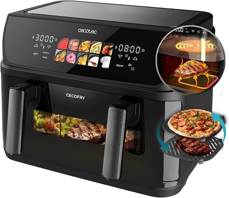 Cecotec Airfryer Cecofry&Grill Duoheat 10000 2800W, 10L, Sichtfenster