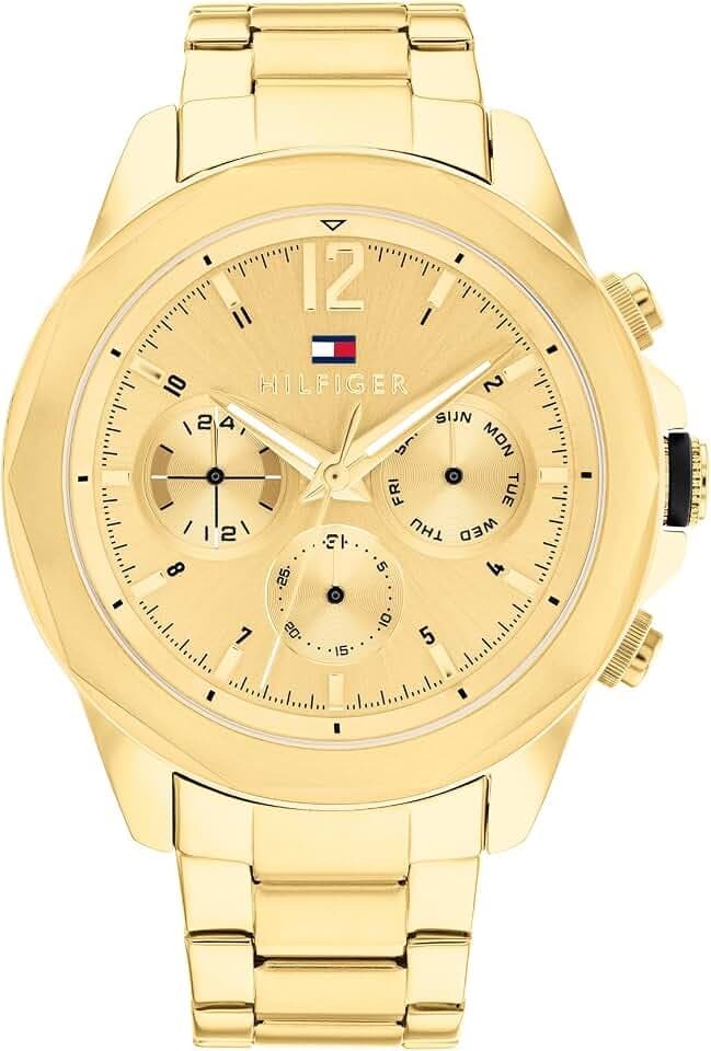 Tommy Hilfiger Analog-Multifunktions-Quarzuhr für Herren mit Edelstahl-, Silikon- oder Lederarmband