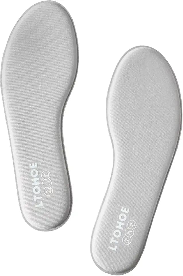 LTOHOE Memory Foam Insoles for Women Replacement Comfort 8mm Grey US 7.5