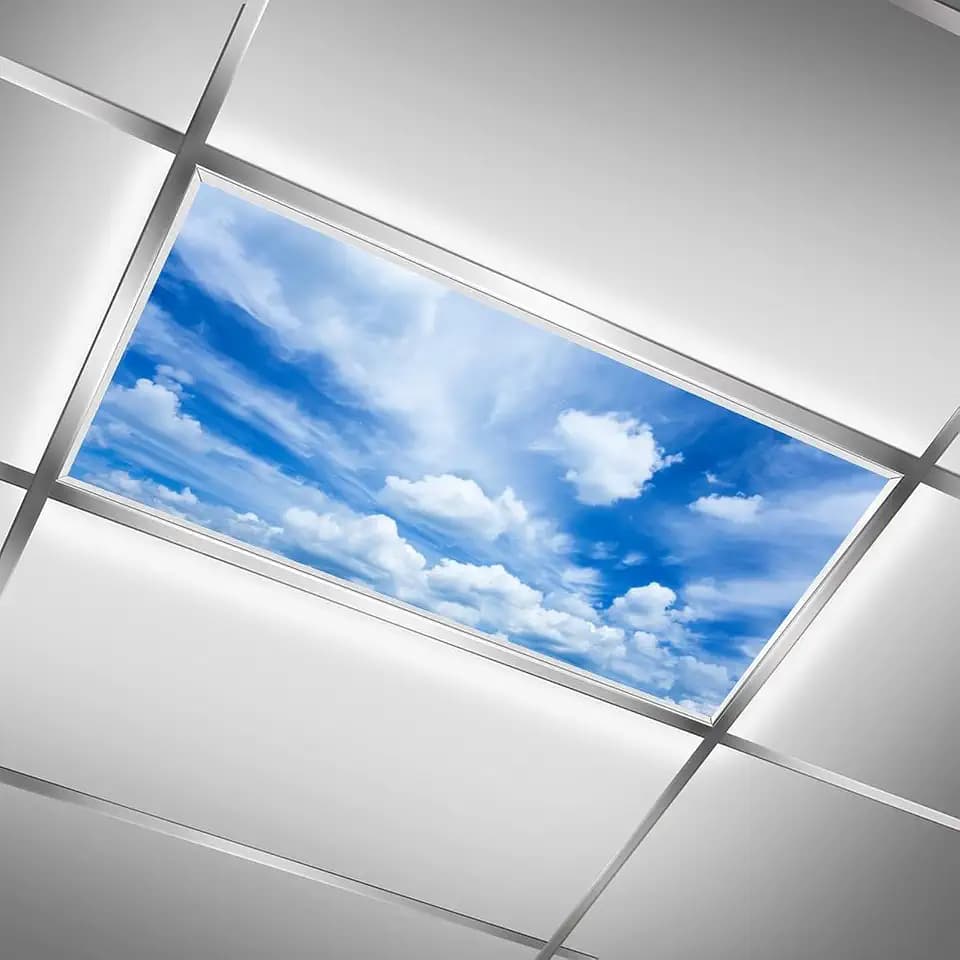 2 Pack Fluorescent Light Cover for Ceiling, Blue Sky Magnetic Cover, Classroom Supplies for School, Home Office